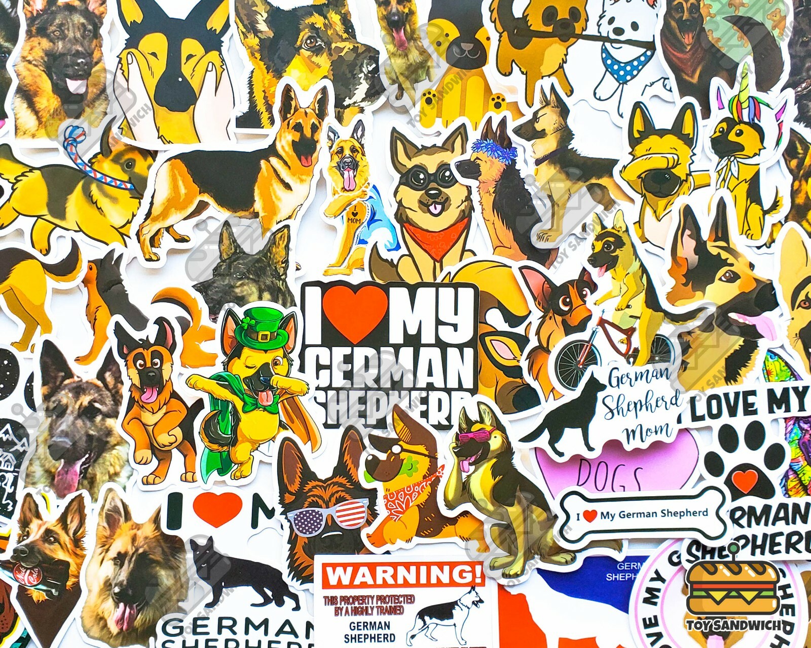 50 pcs "German Shepard" Sticker Pack Gift for her Best Friend Dog Puppy Decals