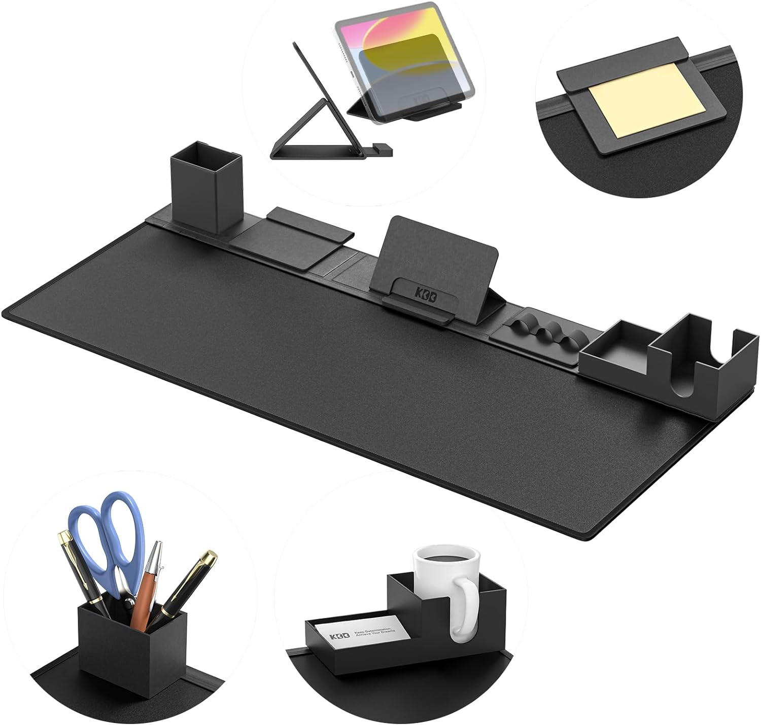 Desk Pad Mat Set, 6 in 1 Mouse Mat with Magnetic Desktop Storage Accessories DIY