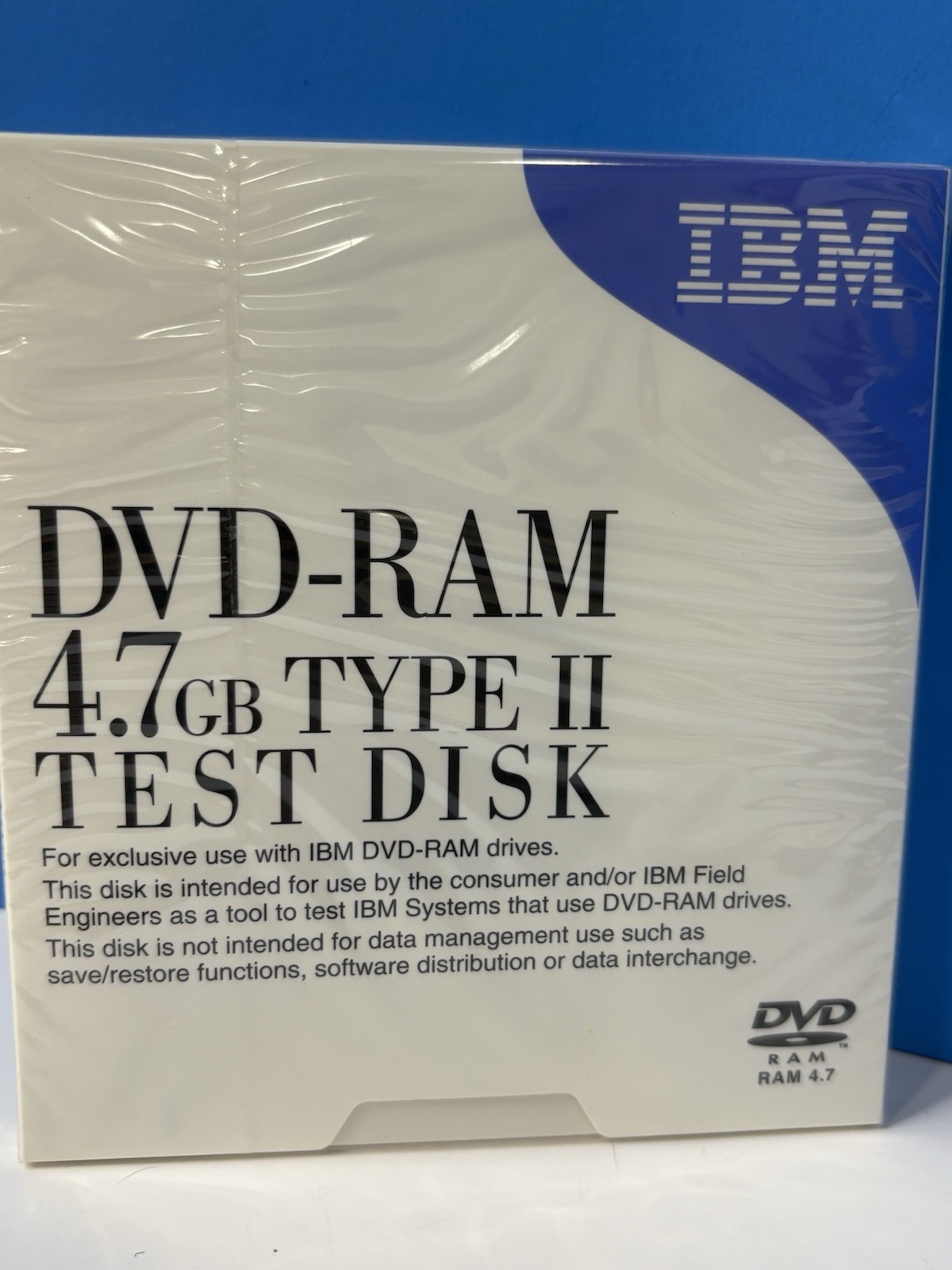 Genuine IBM P/N 19P2410 DVD-RAM 4.7GB Type II Test Disk - Brand New Sealed