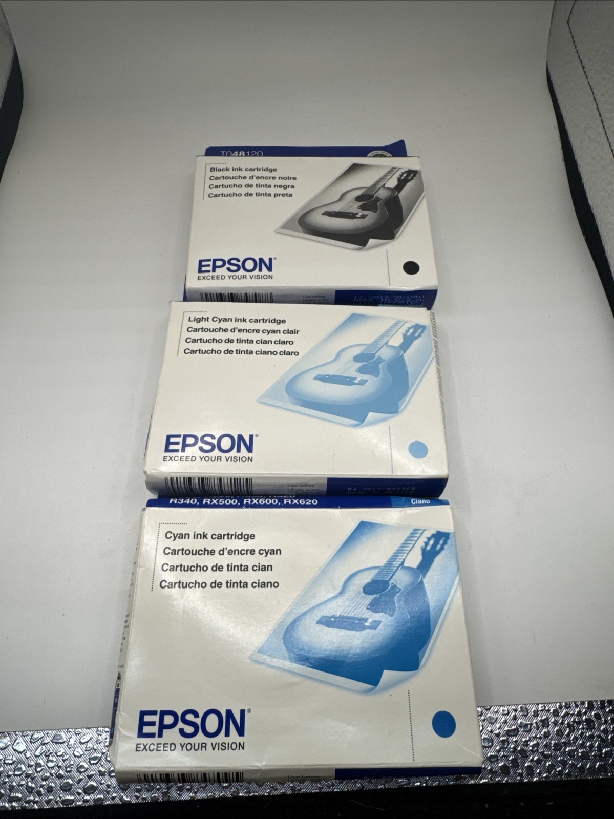 Epson 48 T048120 Black Printer Ink Cartridge & Light Cyan Genuine & Sealed 2012
