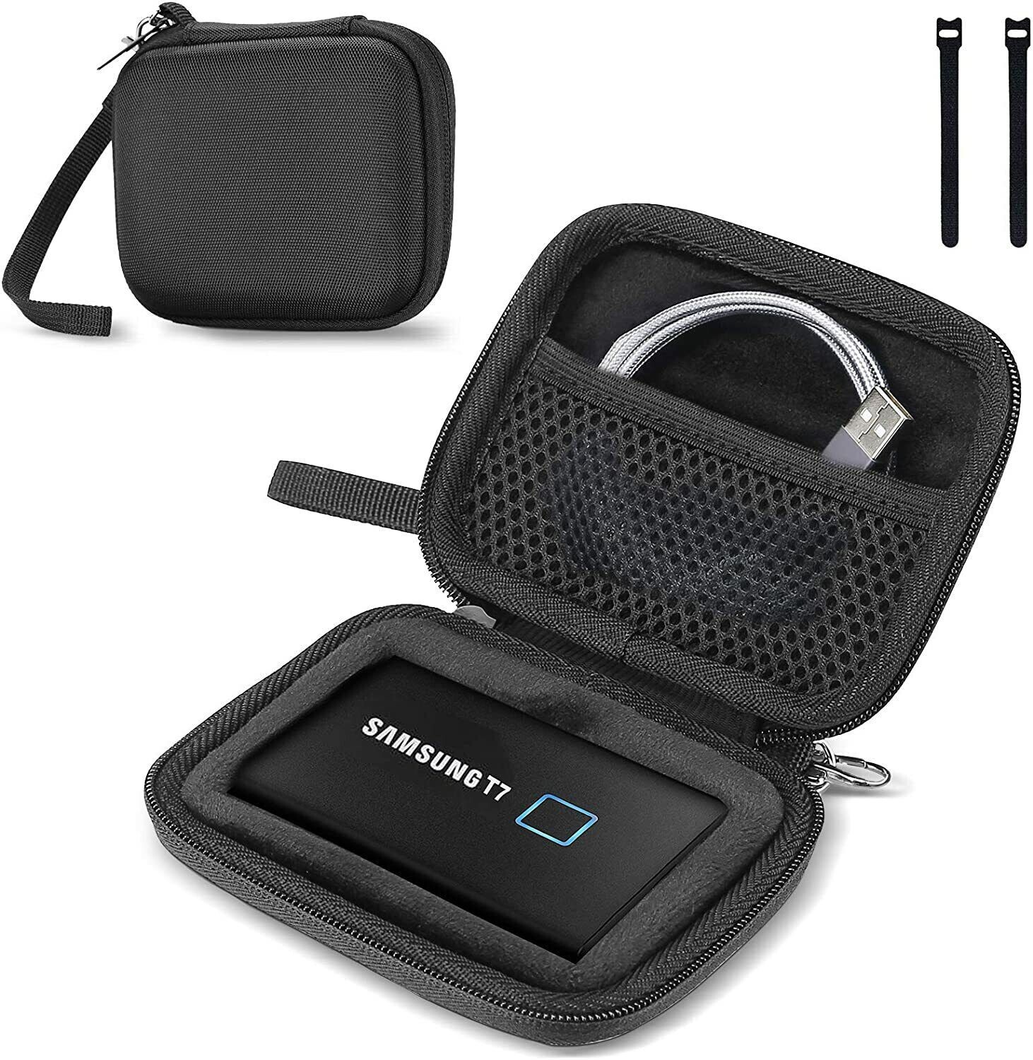 ProCase Samsung T7/ T7 Touch Portable SSD Hard Carrying Case and 2 Black