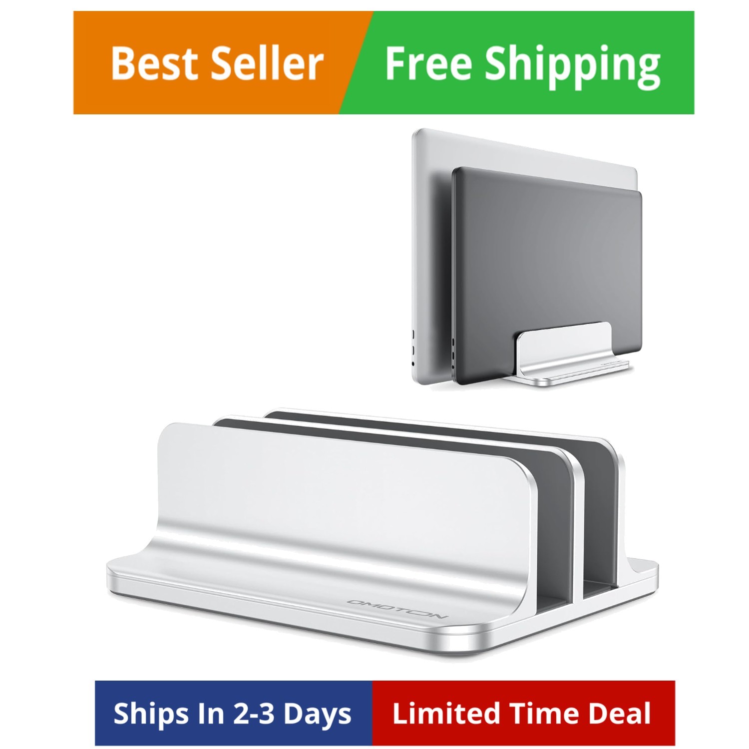 Vertical Laptop Stand [Updated Double Version], Desktop Aluminum Mac Book Sta...