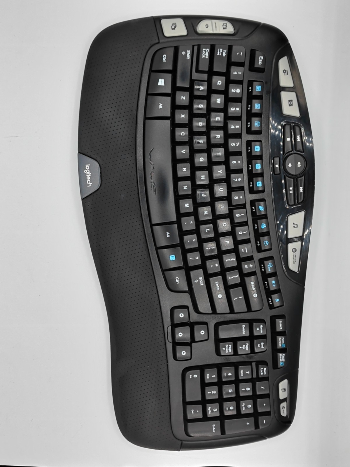 LOT OF 2 - Logitech K350 Y-R0053/Y-RBN90 Wave Keyboards UNTESTED/NO DONGLE