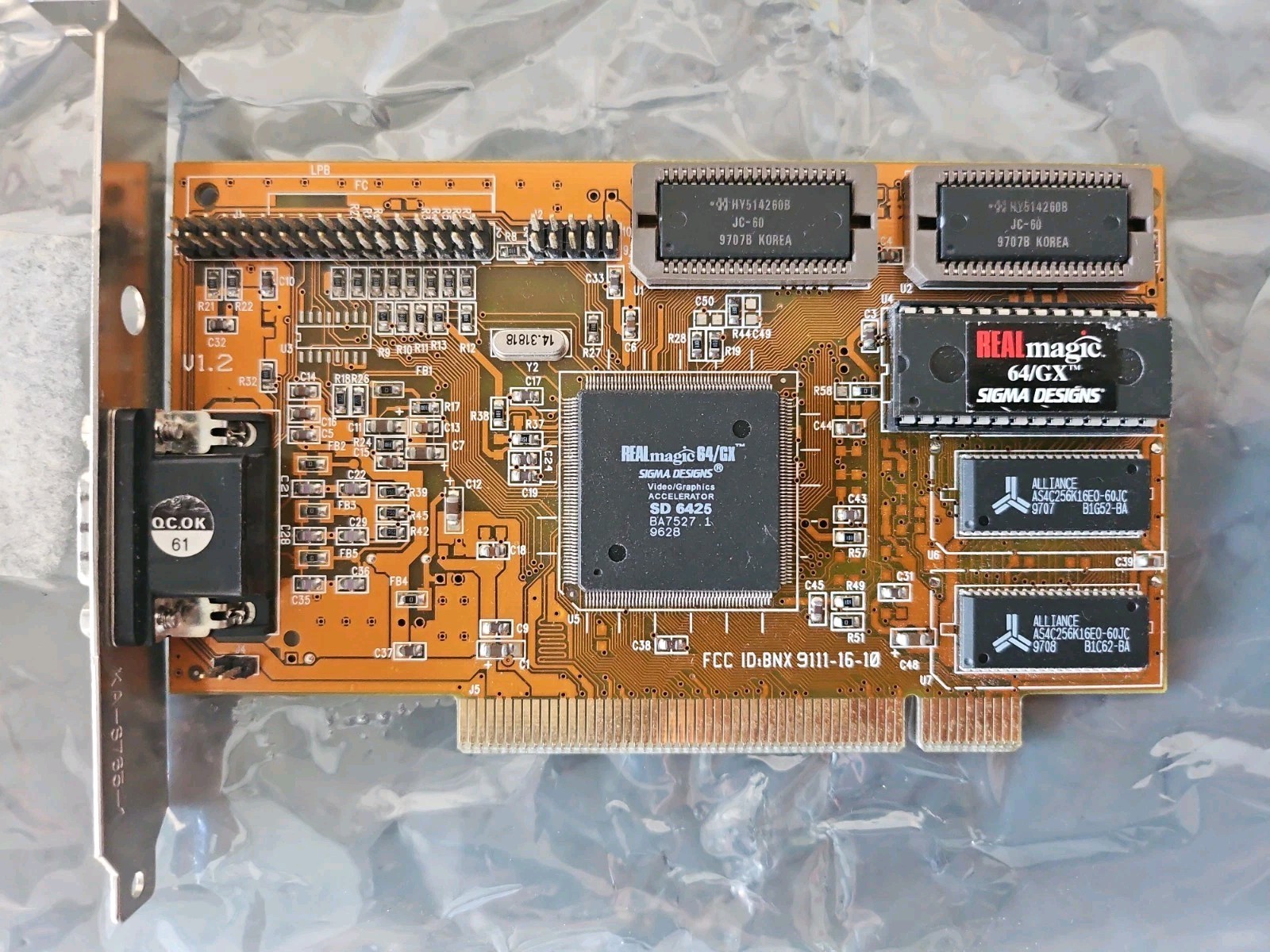 Sigma Designs REALmagic 64/GX SD6425 Vintage PCI VGA Video Card 1996 Retro Game