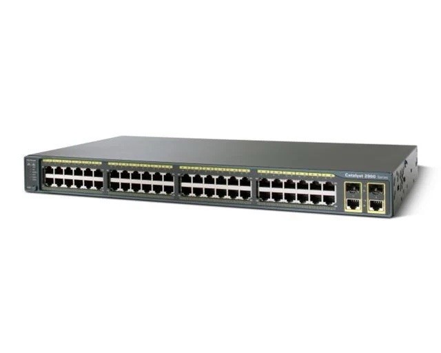 Cisco  Catalyst (WS-C2960-48TT-L) 48-Ports Rack-Mountable Switch Managed