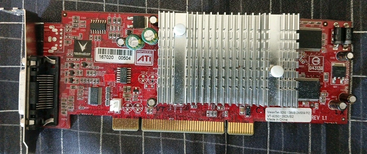 ATI VISIONTEK Radeon 9250 Graphics Card PCI 128MB VGA DVI-I 