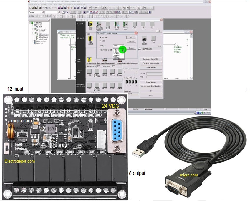 PLC Kit Programmable Controller, USB Interface Advanced Industrial Software AI