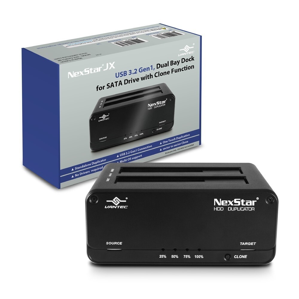NexStar JX, USB 3.2 Gen1, Dual Bay Dock For SATA Drive With Clone Function