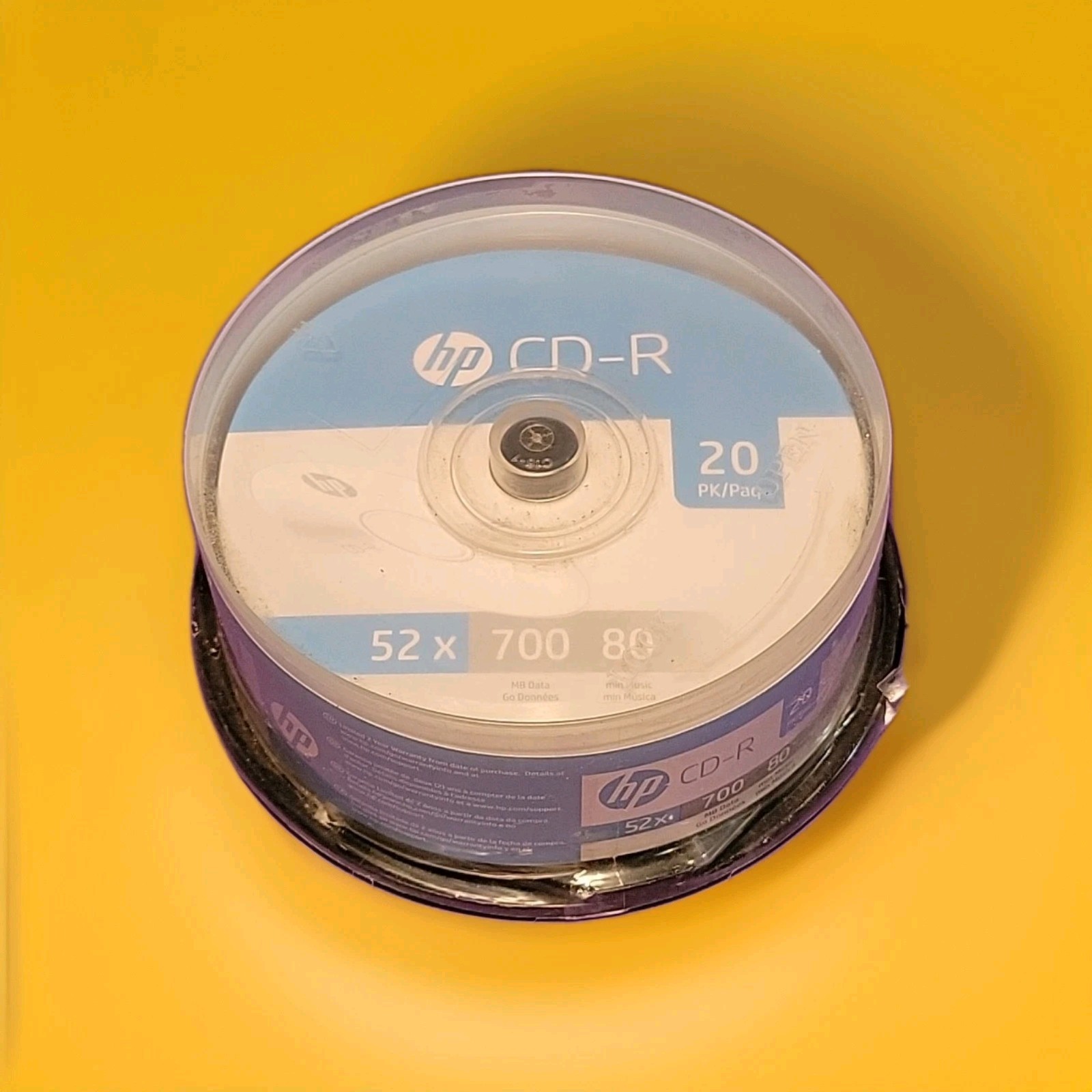 Hewlett Packard HP CD-R 20 Pack Spindle 52x 700MB 80min Blank CDs New Sealed