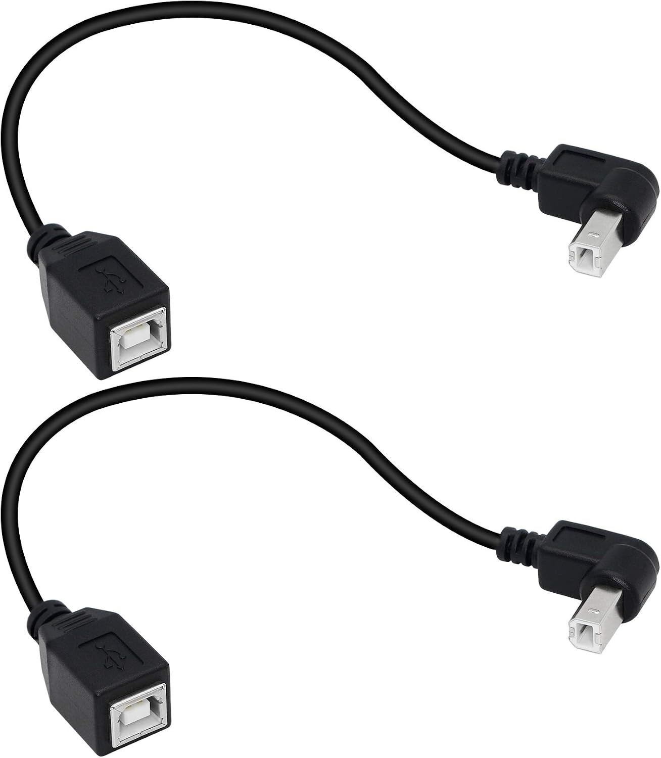 Sinloon USB 2.0 Type-B Printer Cable, 2-Pack USB B Female to Type B Male 90