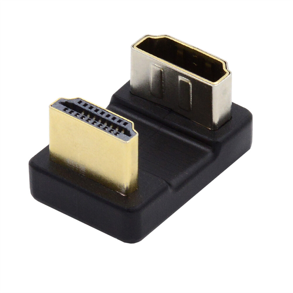 Cablecy Standard HDMI 1.4 Male Type-A to HDMI Female 360 Degree Opposite Angled