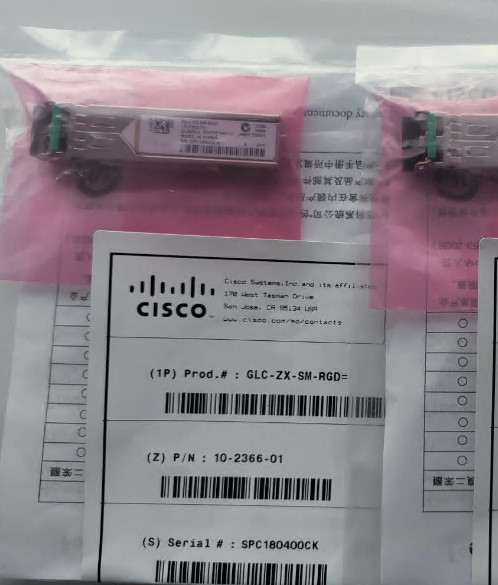 Cisco GLC-ZX-SM-RGD 1000BASE-ZX SFP modules 70KM (Brand New Sealed)