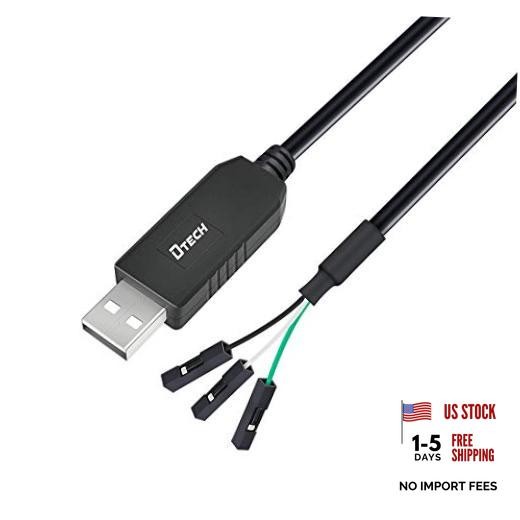 USB to TTL Serial Cable 3.3V 3 Pin TX RX Signal UART Adapter 6ft 3 pin 3.3V