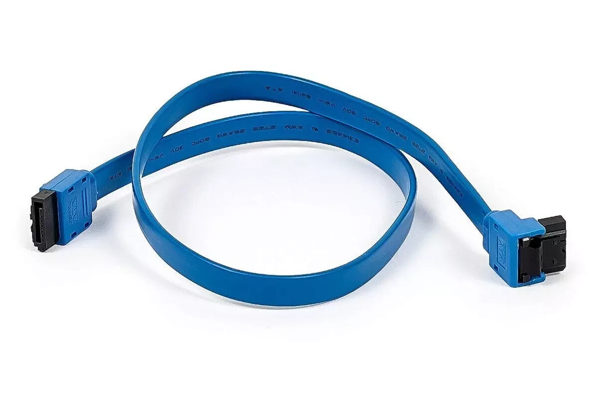 FOXCONN Internal 24in 2ft SATA Cable Flat Straight-Right Angle for HDD/SDD/DVD