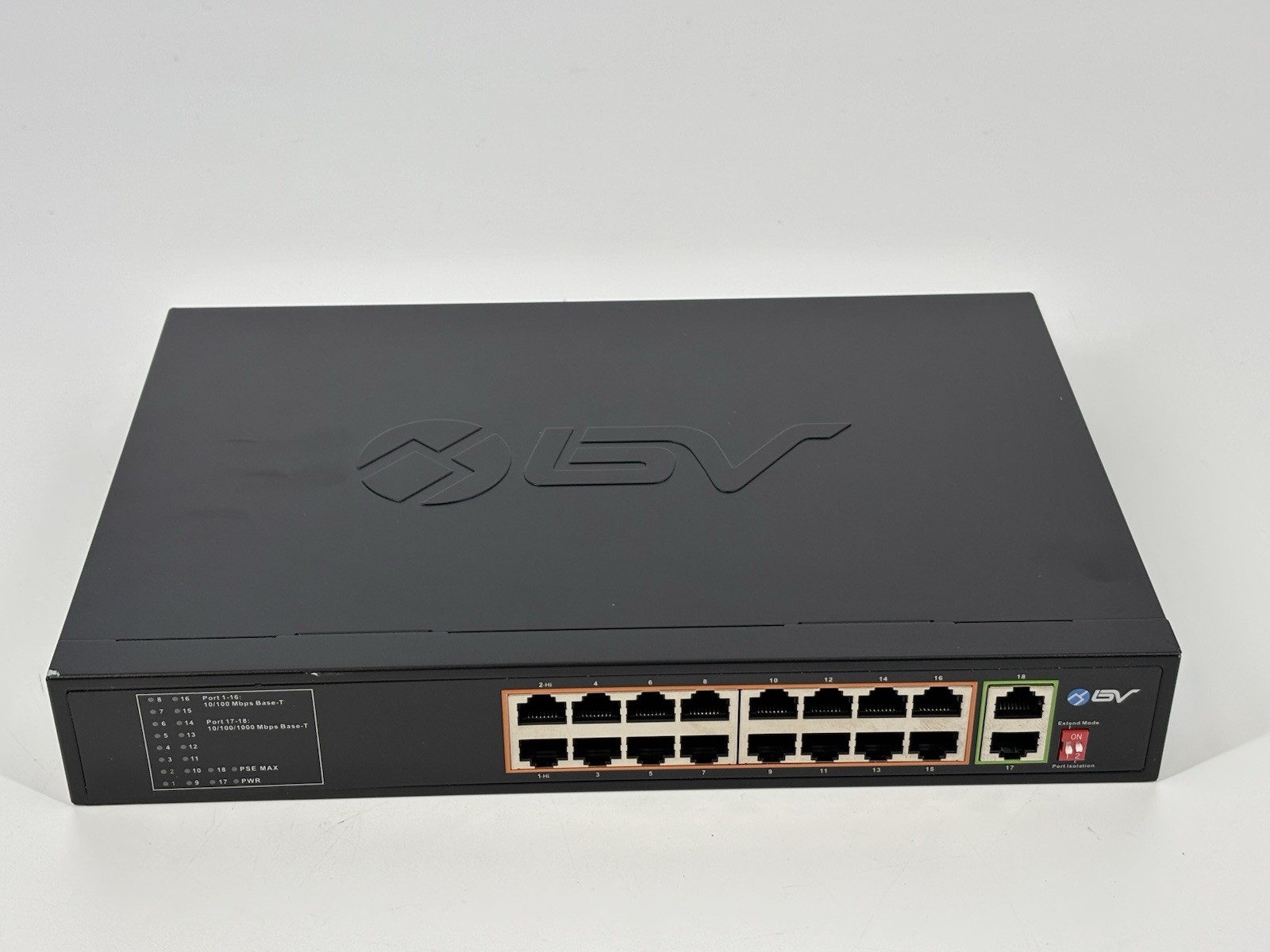 BV-Tech POE-SW1602A 16-Port PoE+ Switch, 2 Gigabit Uplinks, 130W
