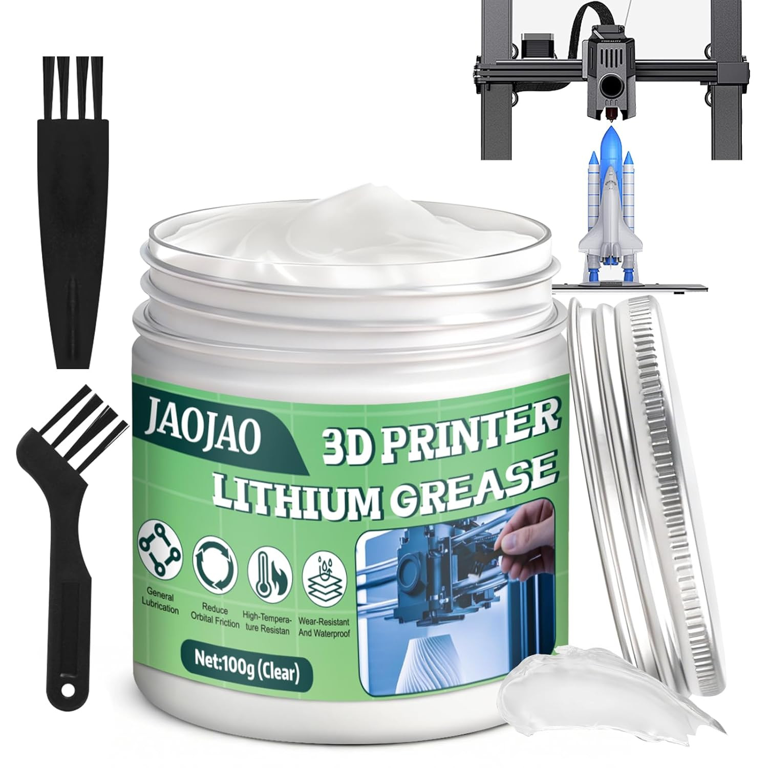 3D Printer Grease, 100g 3D Printer Lubricant for Lead Screws, X/Y/Z Axis, Gears