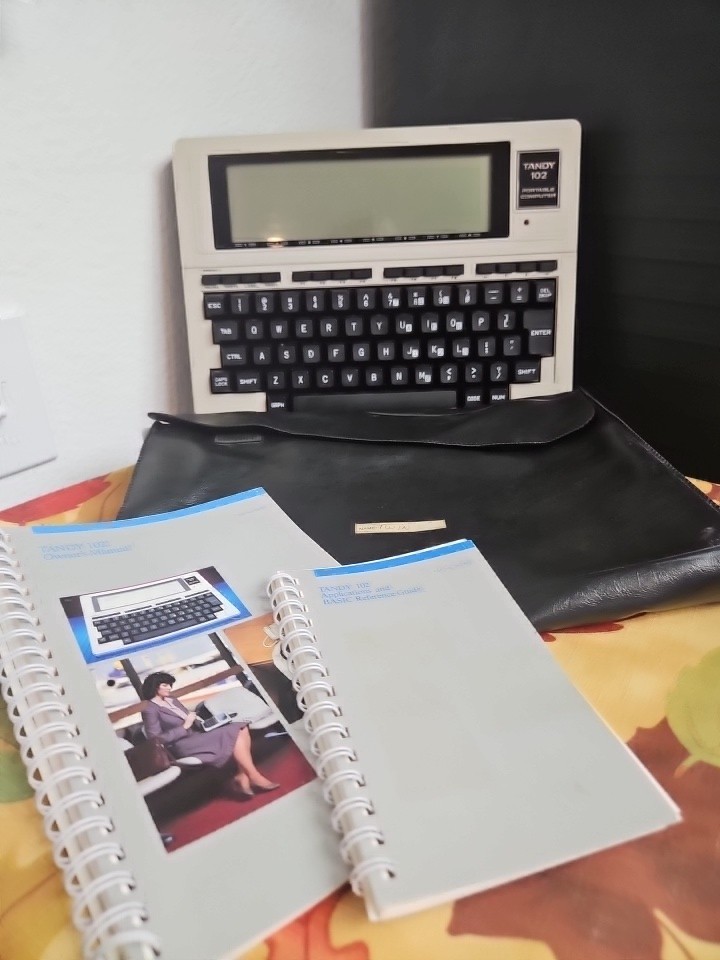 Tandy 102 Portable Computer Power Supply Cords,Manual,Compuserve Comes On