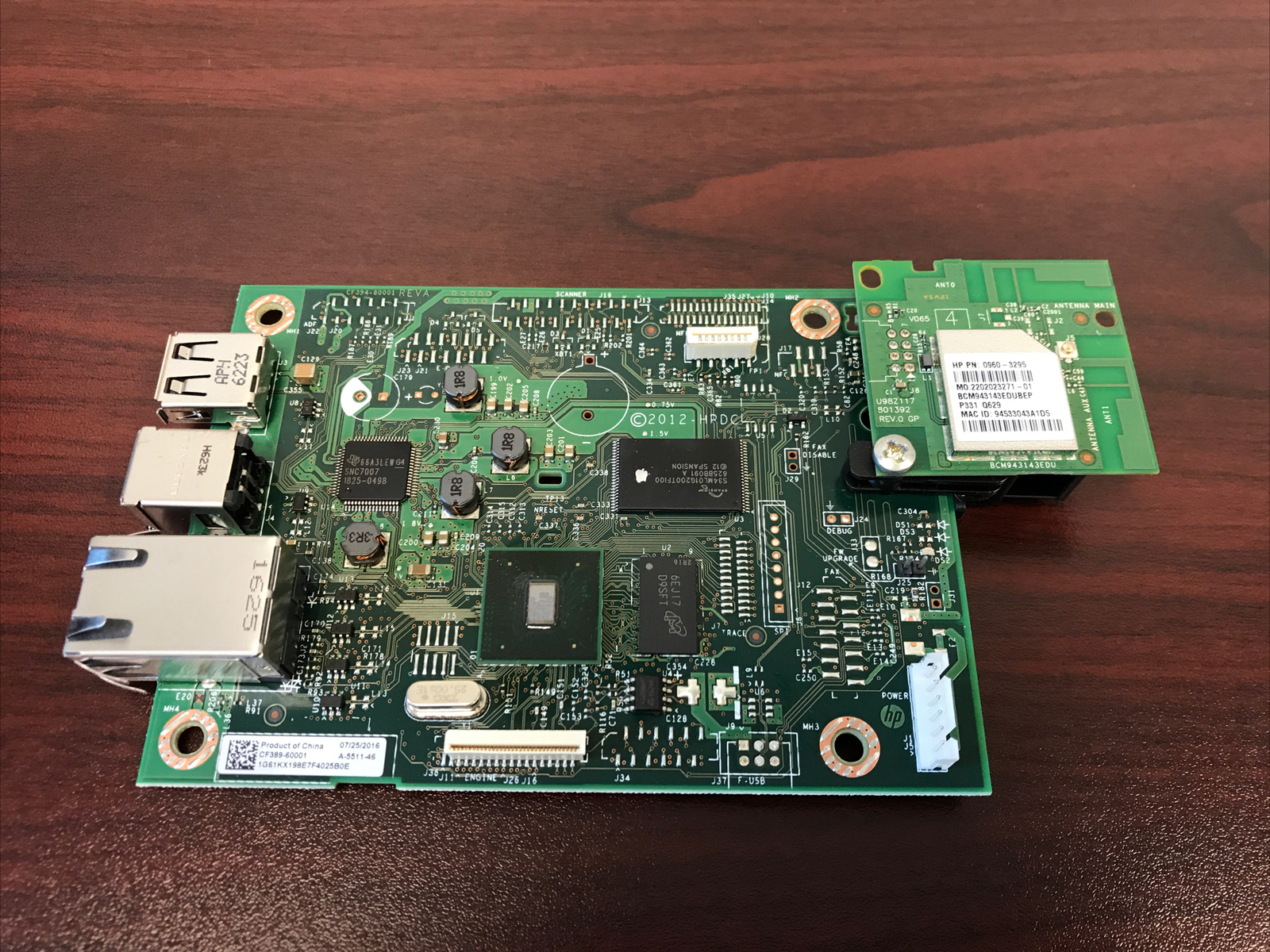 Genuine HP M452nw Formatter Board With Wireless Card CF389-60001