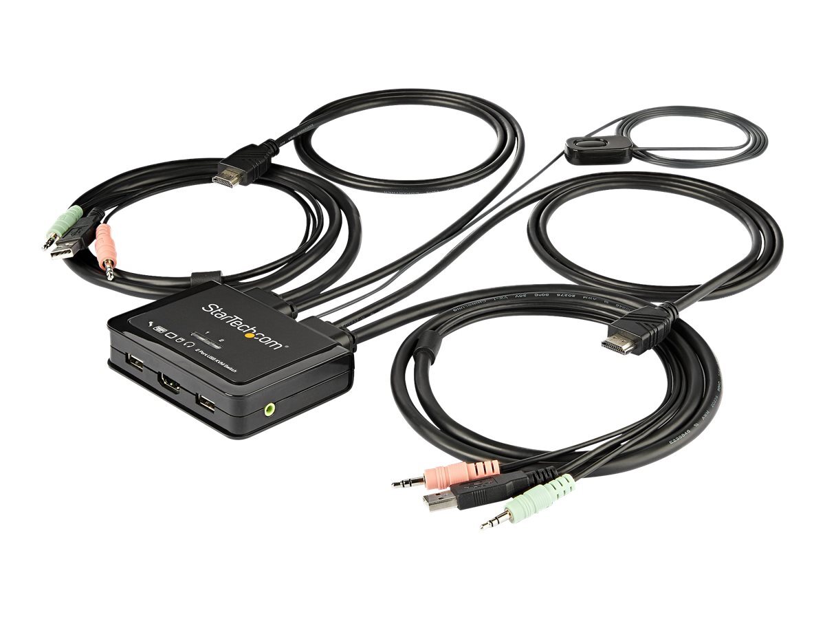StarTech.com 2 Port HDMI KVM Switch, 4K 60Hz, Compact Dual UHD/Ultra HD USB ~D~