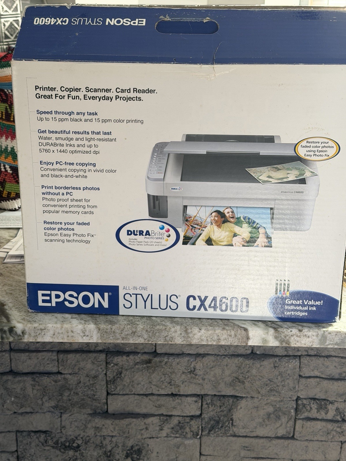 Epson Stylus CX6000 All-in-One Printer Inkjet One Color. New Open Box Unused