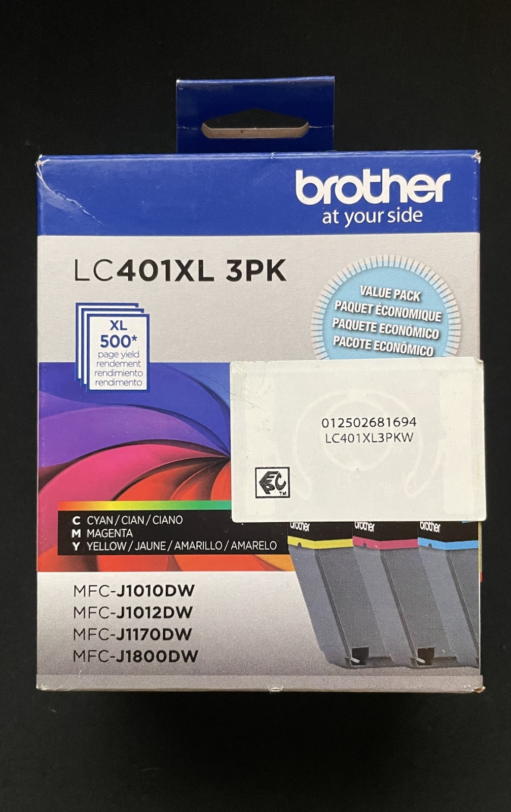 NEW Brother Genuine LC401XL 3PK High Yield Ink Set Cyan Magenta Yellow EXP:2028