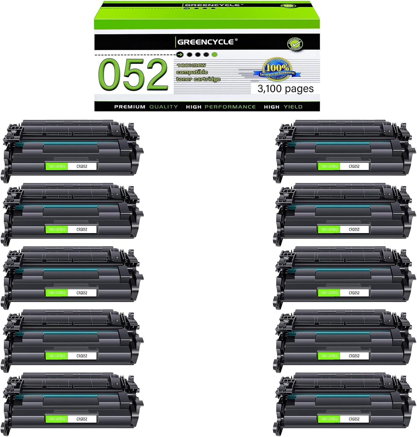 10PK Toner Compatible for Canon 052 imageCLASS LBP212dw LBP214dw LBP215x Printer