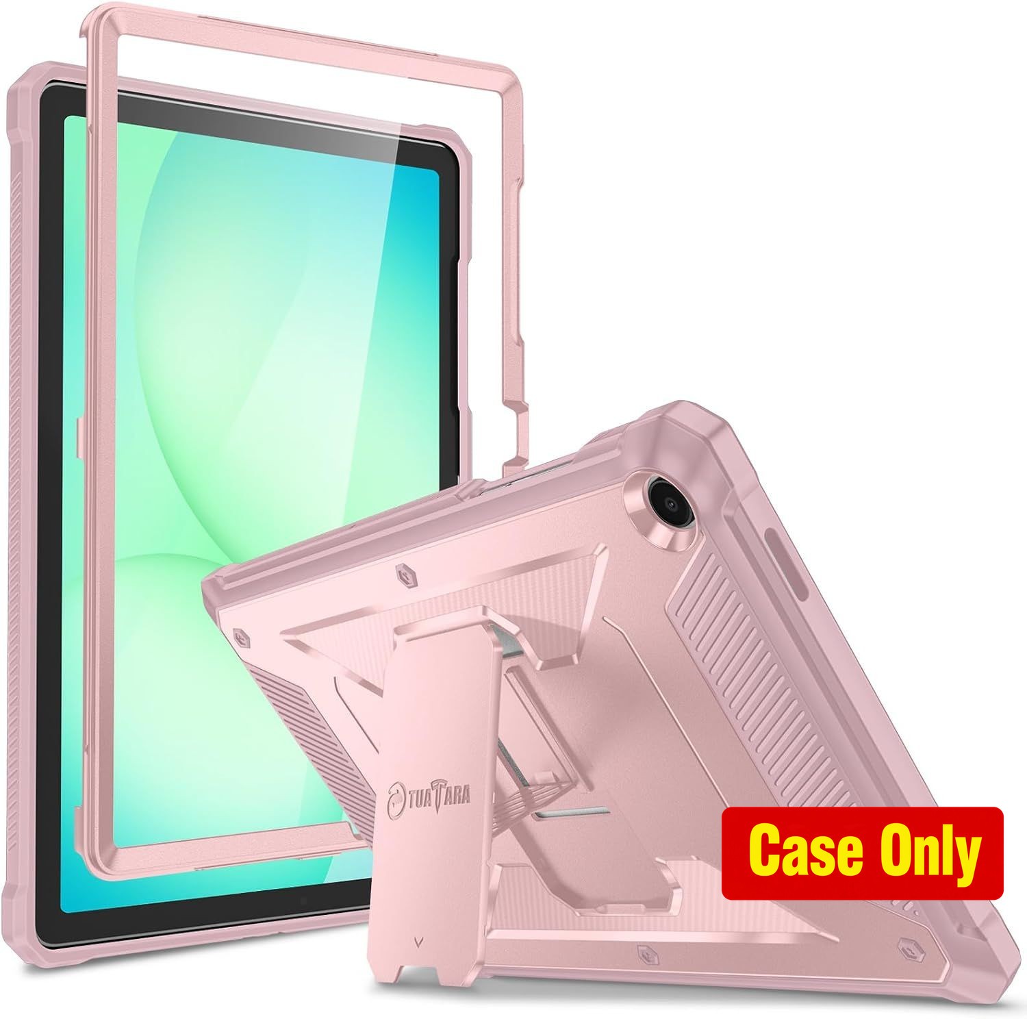 Shockproof Case for Galaxy Tab A11+/A9+ 11 Inch, Rose Gold, Kickstand, Lightweig