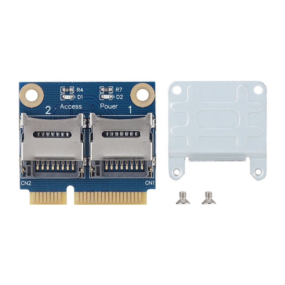 Mini PCIe To Dual Micro Secure Digital Memory Adapter Card Converter Extend ABEX