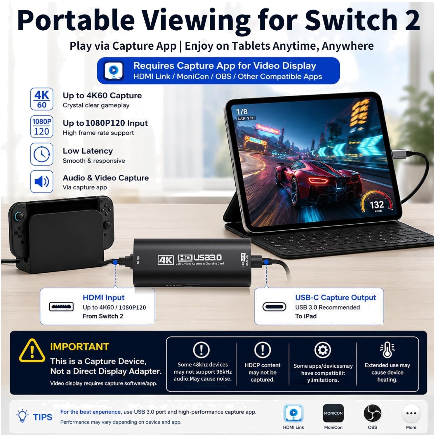 HDMI Capture Card for Gaming & Live Streaming