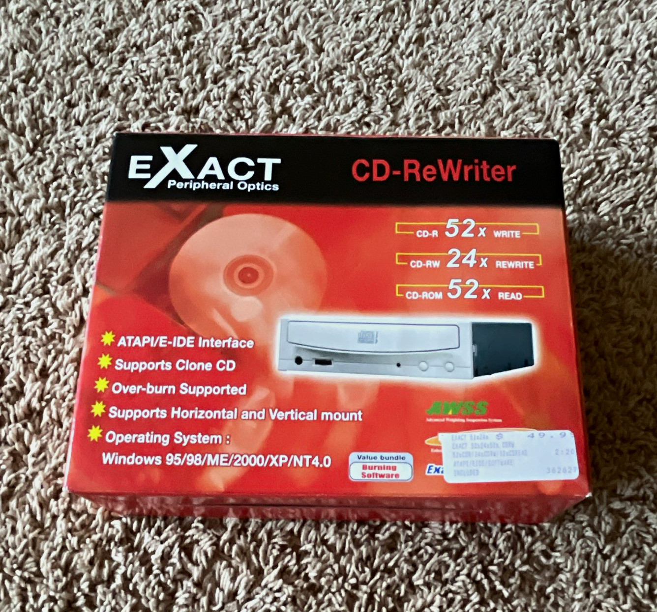 eXact IDE Internal Desktop CD-R/RW Drive 52x Write 52x Read for PC