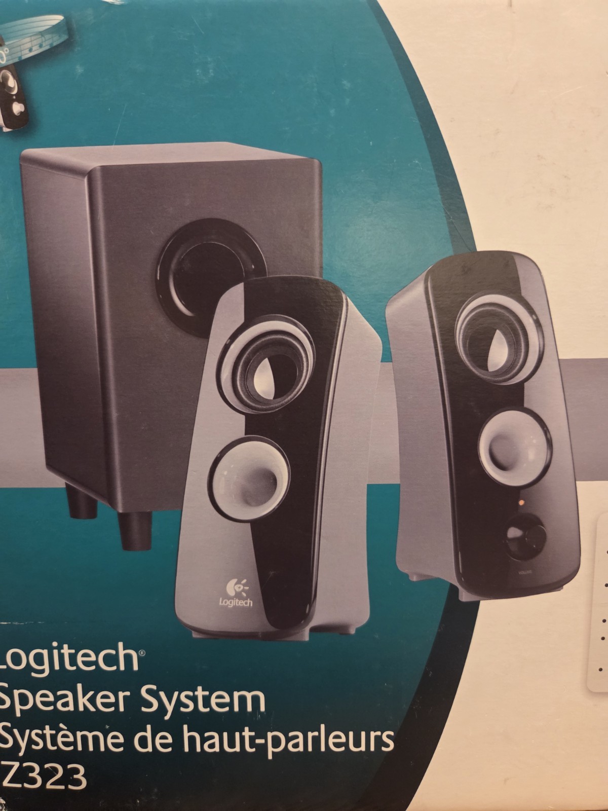 NEW NIB Logitech Speaker System Z323 with Subwoofer, Black 360-Degree Sound