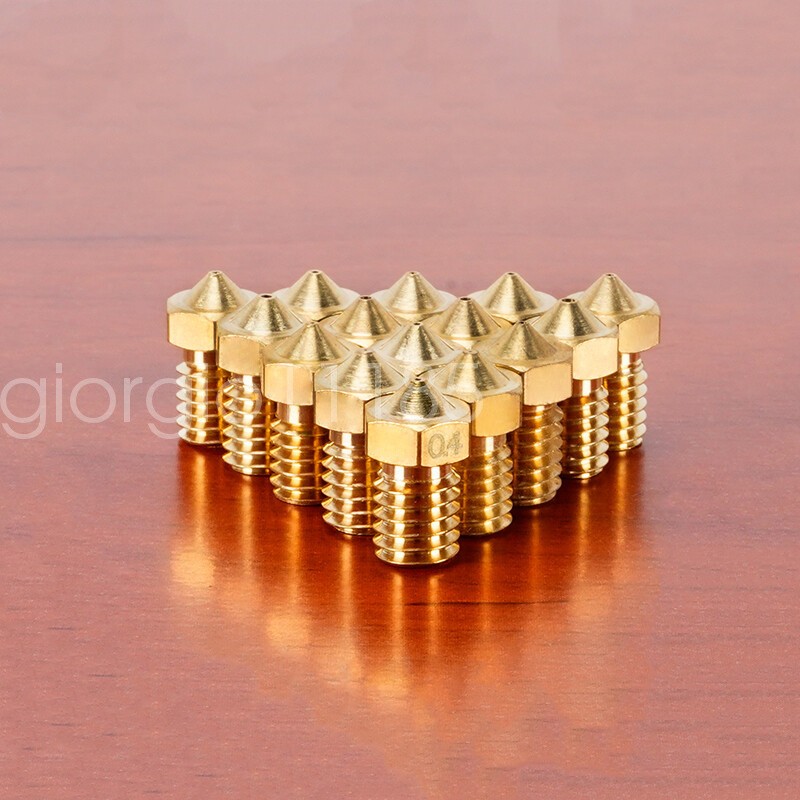 3D Printer Extruder Nozzle M6 0.1mm-1.2mm For Filament 1.75mm/3mm Brass