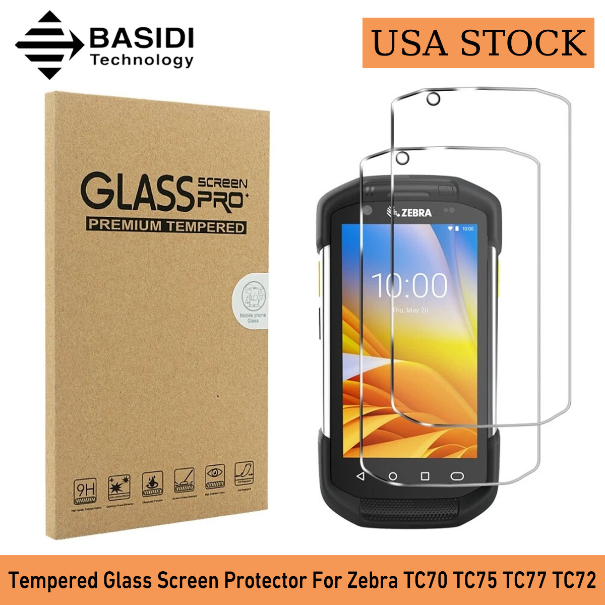 🔥 2PCS Tempered Glass Screen Protector for Zebra TC70 TC72 TC75 TC77 US STOCK🔥