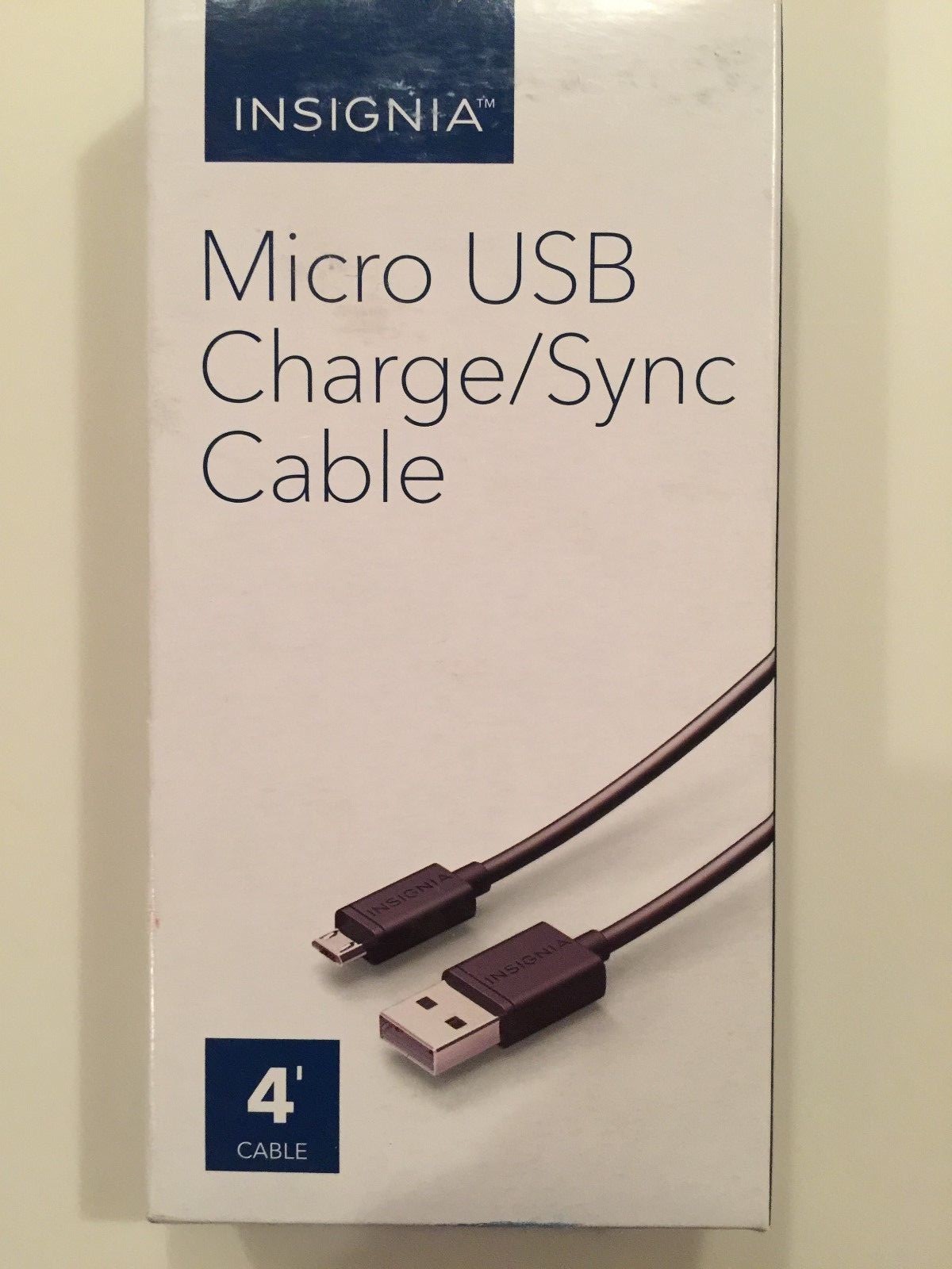 LOT OF 2 Insignia- 4' Micro USB Cable - Black NEW