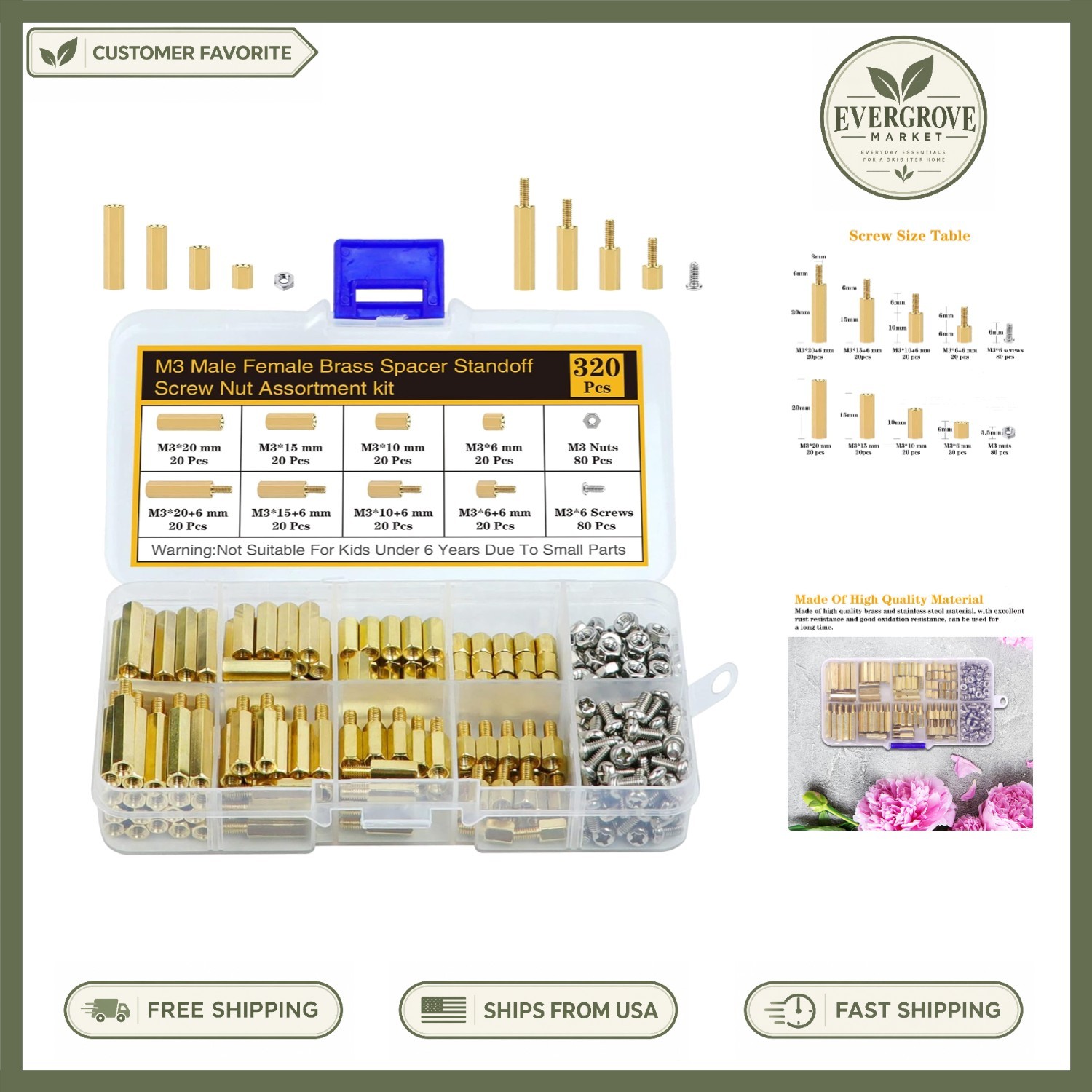 Comprehensive 320PCS Standoffs and Screws Kit - Organized for Easy Access