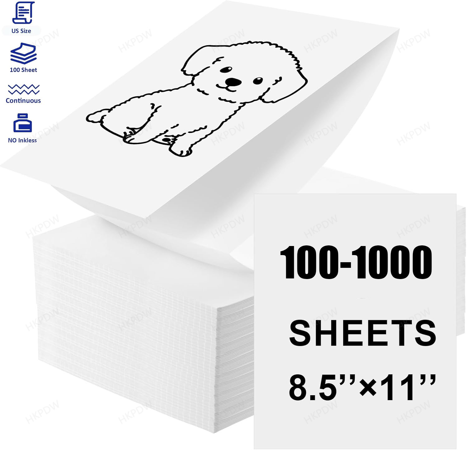 100 Sheets Thermal Printer Paper 8.5 X 11 Inch US Letter Size Thermal Paper lot