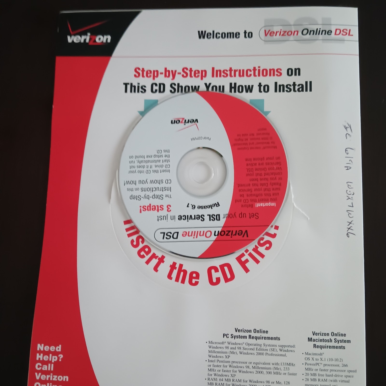 Verizon Online DSL Software Version 6.1 PC CD Rom And Installation Overview
