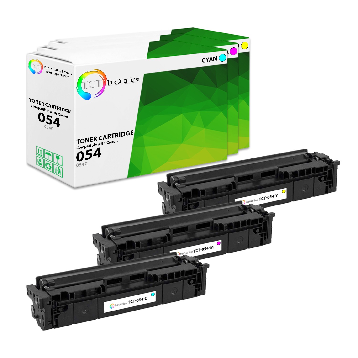 3PK TCT Premium CRG-054 CMY For Canon ImageClass LBP620 LBP622 Compatible Toner