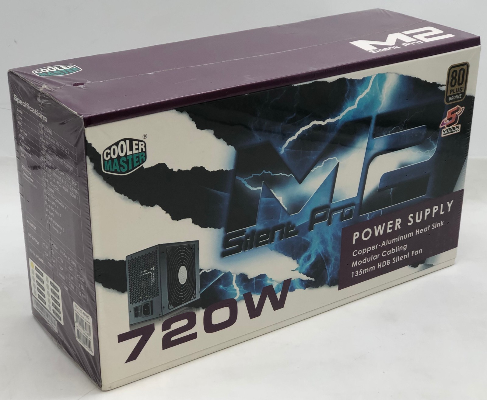 Cooler Master M2 SILENT PRO 720W 80 PLUS Bronze Power Supply RS-720-SPM2