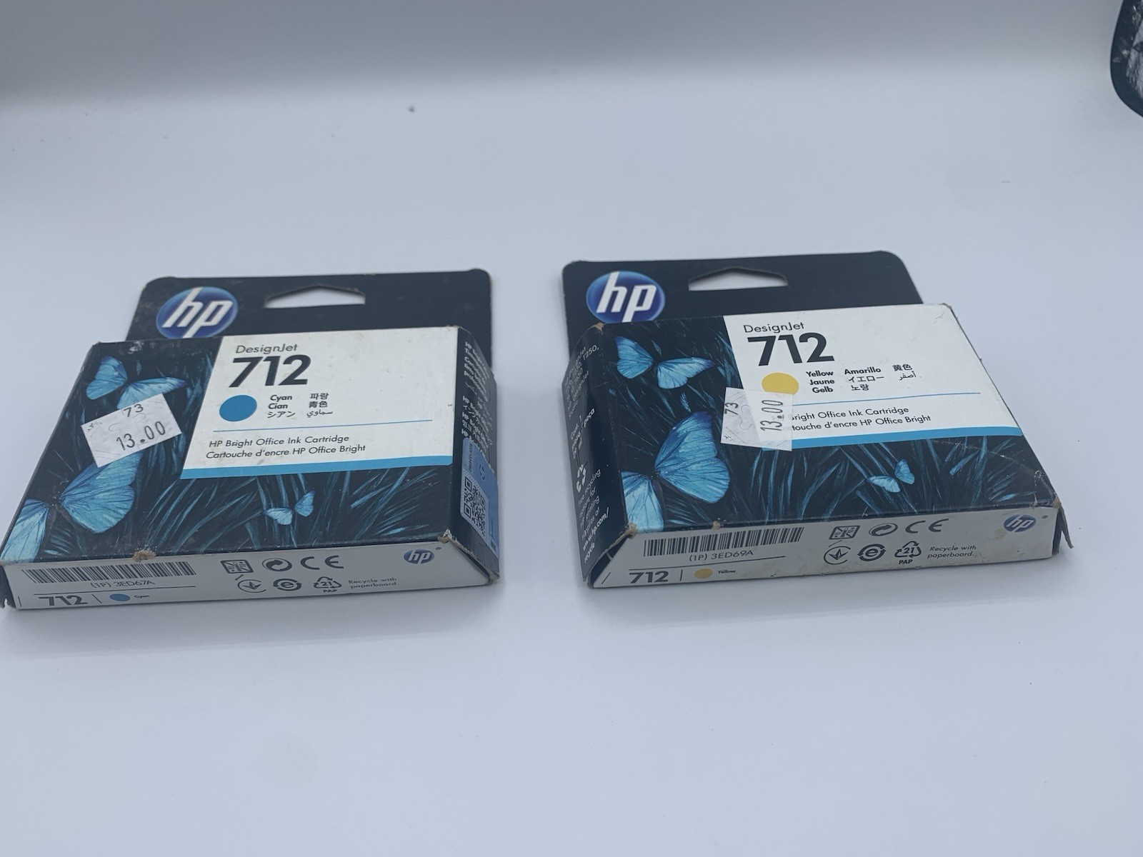 One Lot Of 2 HP 712 DesignJet Printer Cartridges