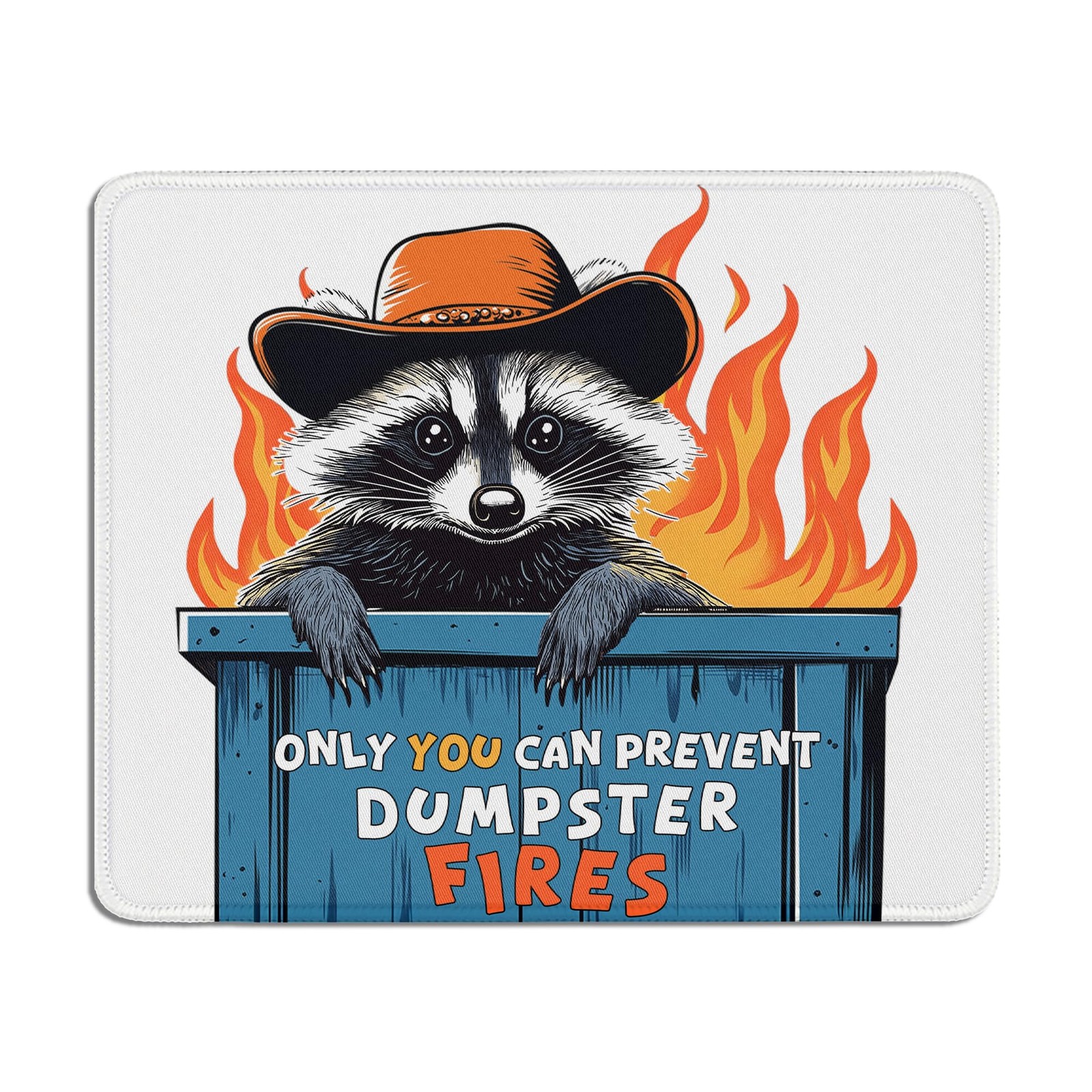 Funny Dumpster Fire Raccoon Mouse Pad 7.9x7.9 Inch Laptop Desk Home Office