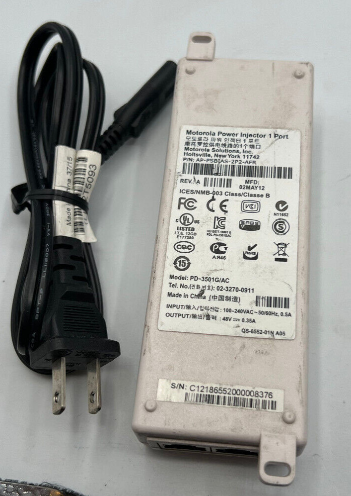 Motorola Power Over Ethernet Injector AP-PSBIAS-2P2-AFR