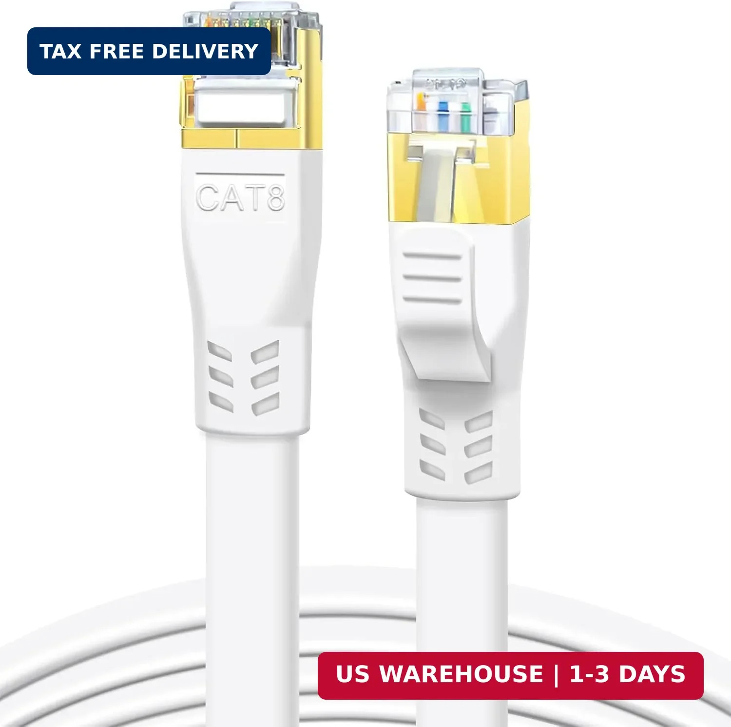 DDMALL CAT 8 Ethernet Cable 50 ft, High Speed 40Gbps 2000MHz CAT8 Cable Shielded