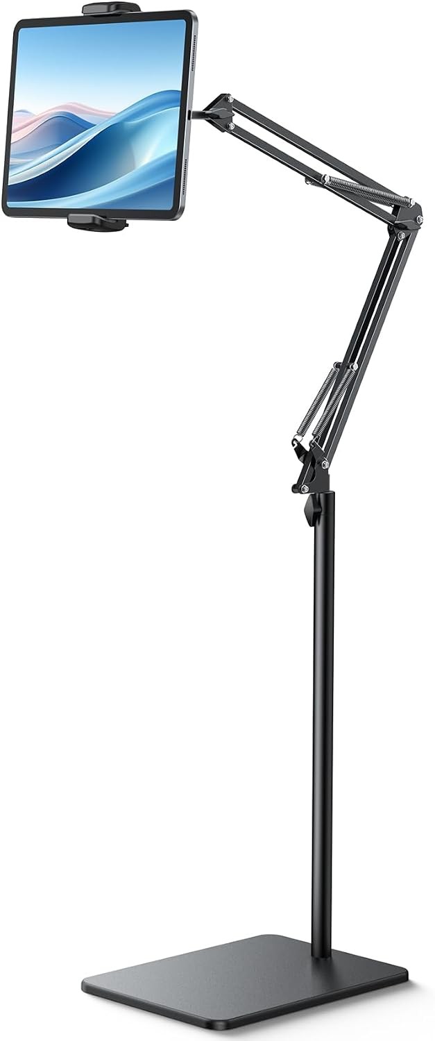 Floor Tablet Stand Phone Holder - Lamicall [55" Height Adjustable][ Flexible Arm