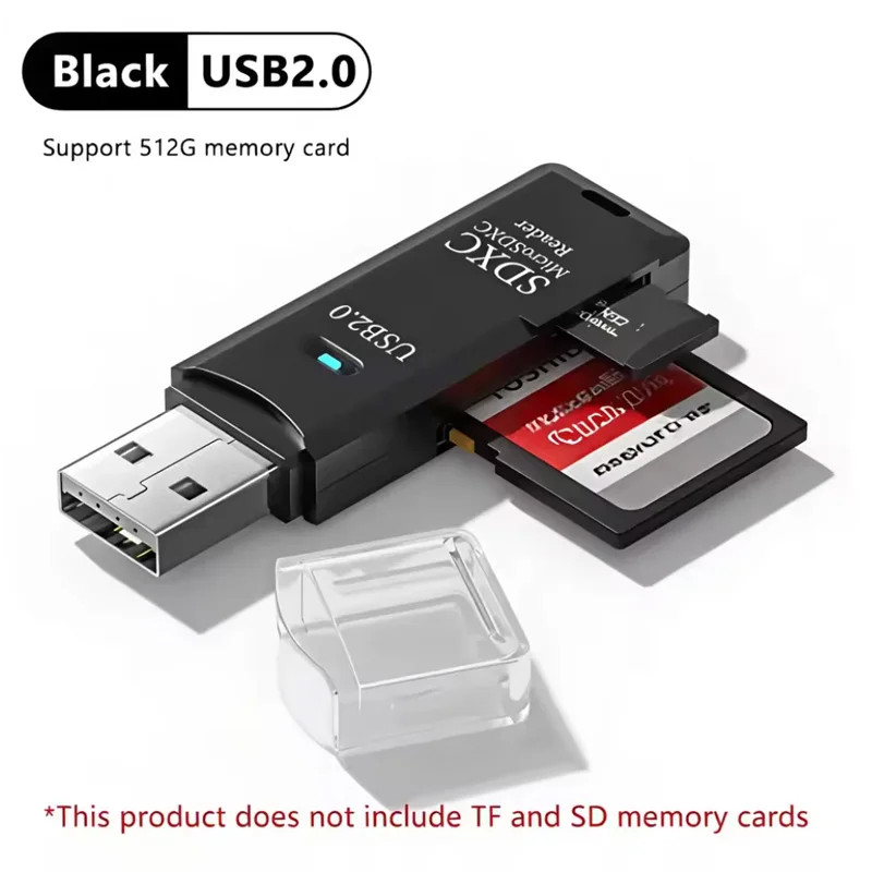 2 in 1 USB Card Reader Micro SD TF High Speed Adapter PC Laptop US