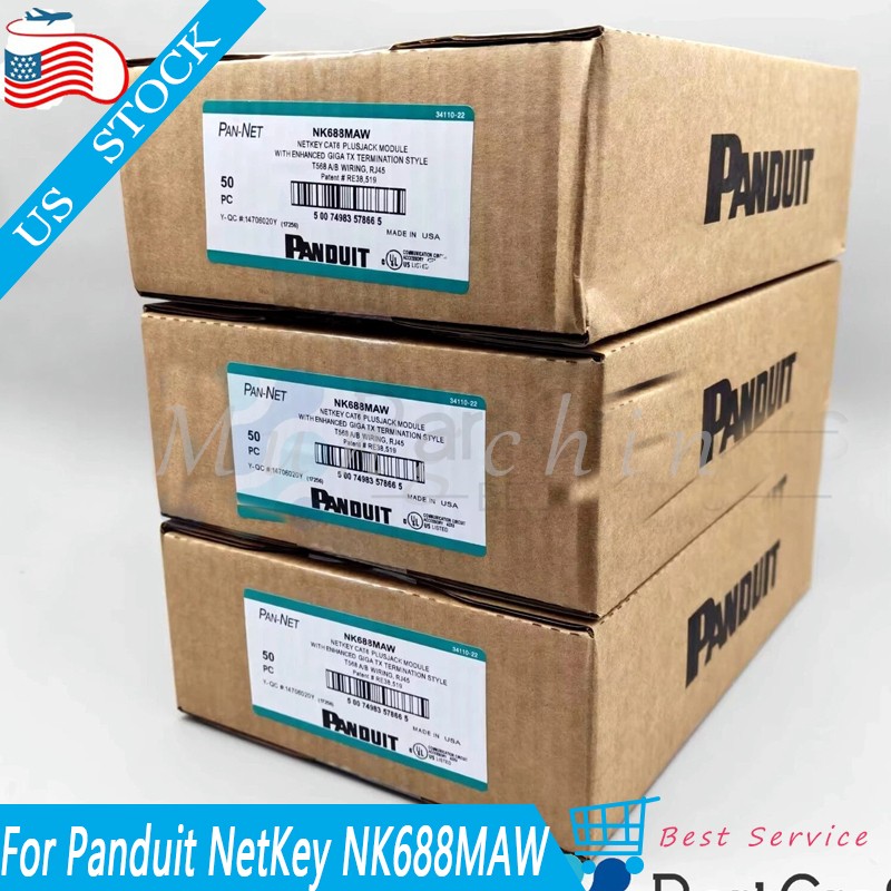 50PC Box For Panduit NK688MAW Cat6 Unshielded Keystone Network Jack Module White