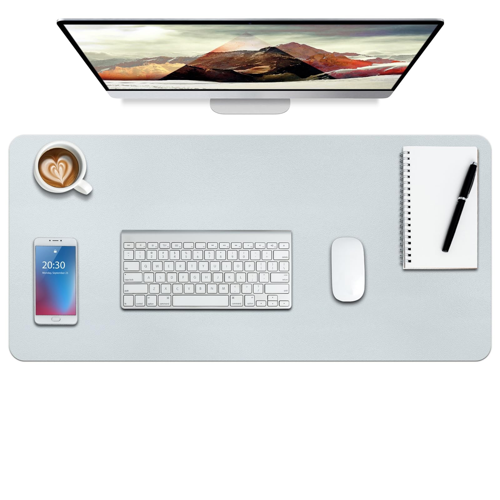 Boutilon Leather Desk Pad Protector,Non-Slip Mouse Pad,Laptop Desk Pad,Office Mo