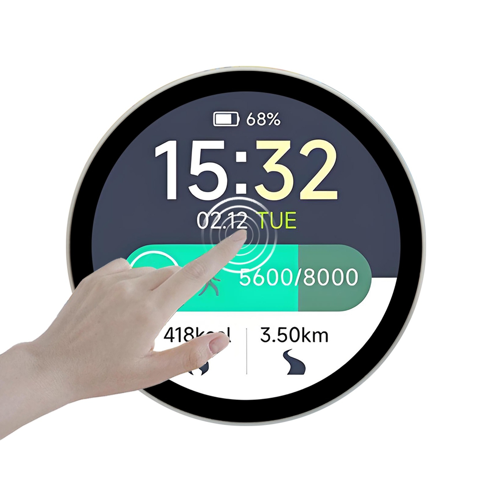 5inch Round LCD Screen Capacitive Touch Screen 1080x1080 Aluminum Alloy Shell