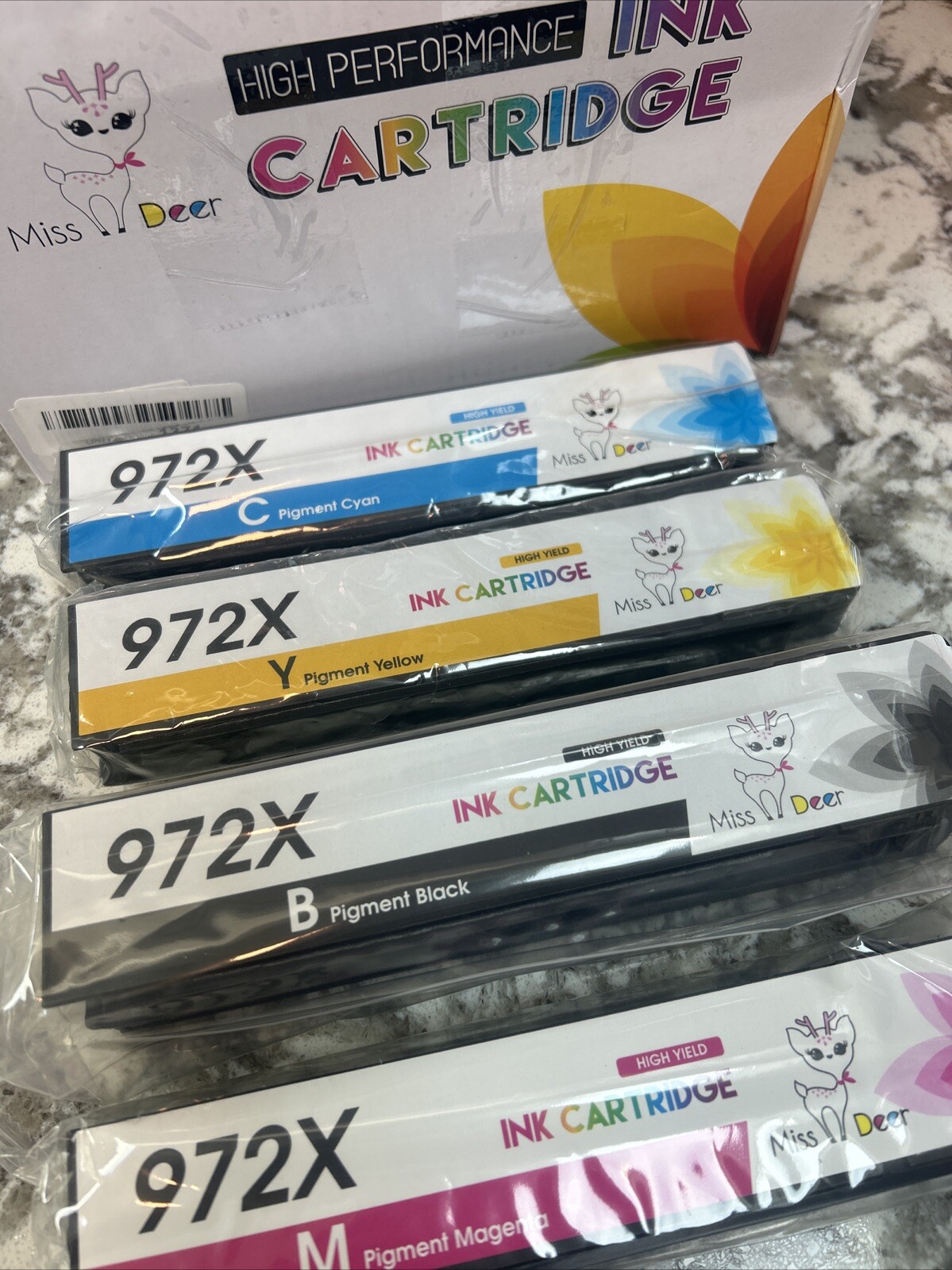 Miss Deer 972A Ink Cartridges Compatible Replacement Ink for HP 972 972A 972X...