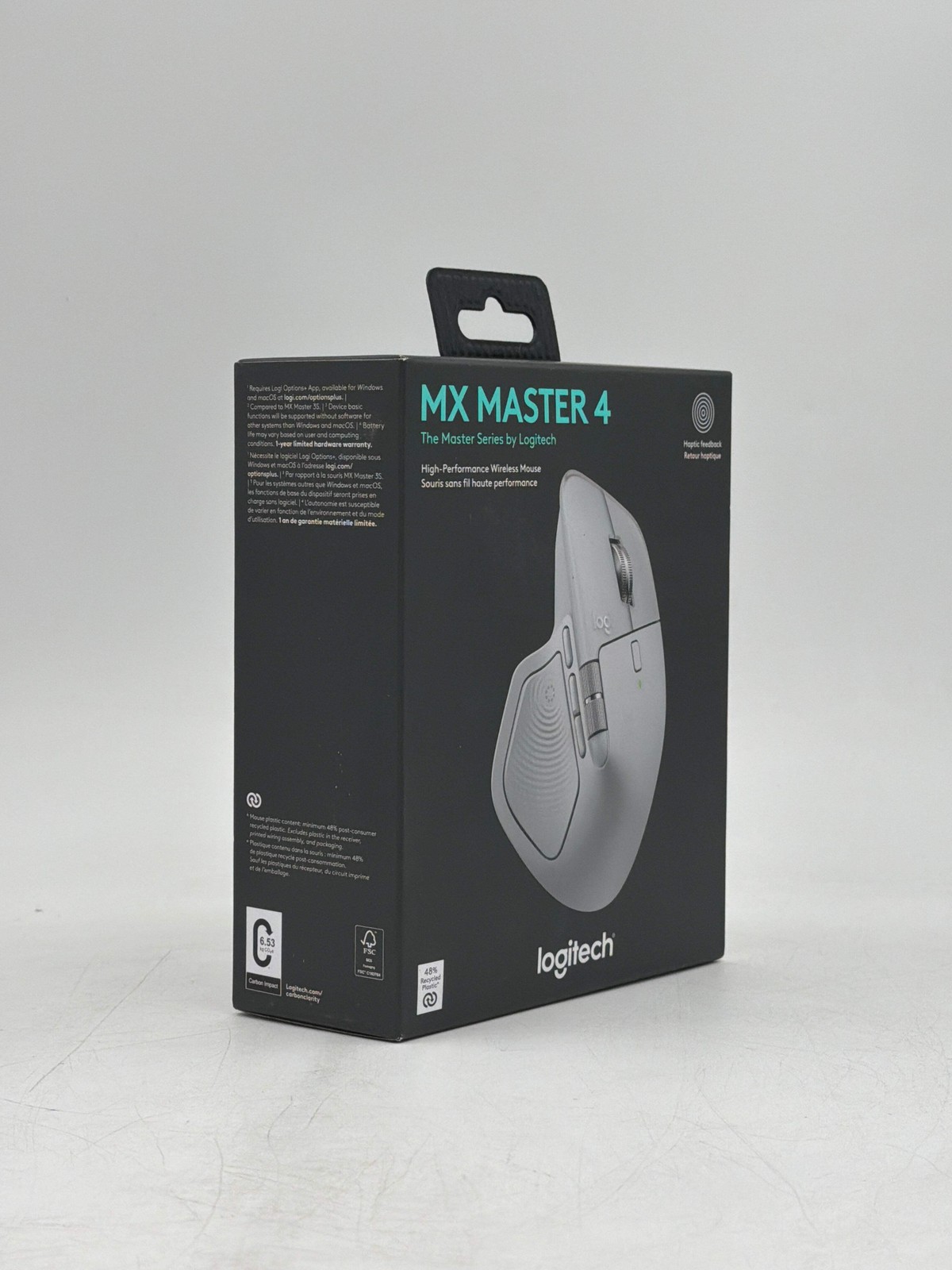 Logitech MX Master 4 Wireless Mouse - 8000 DPI Sensor, Multi-Device (Pale Gray)